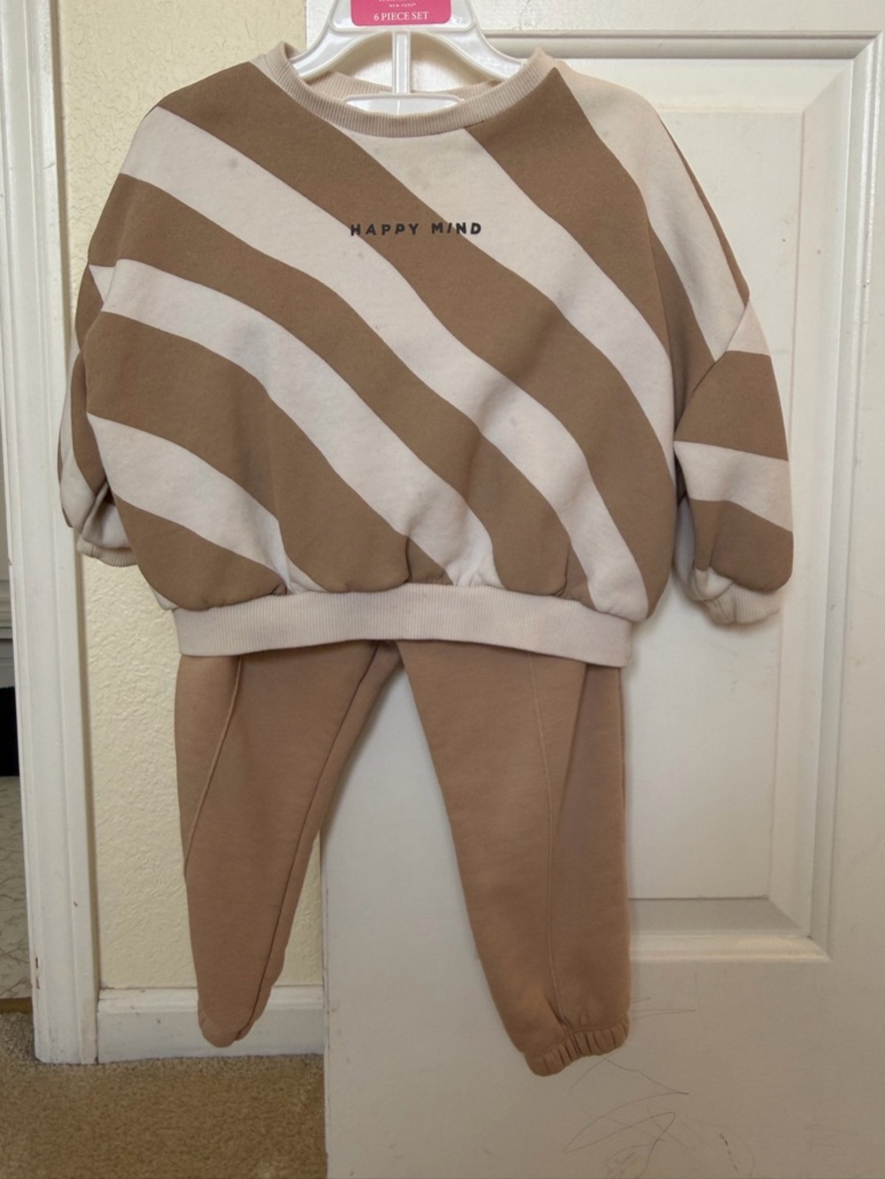 Zara Beige and Cream Kids Matching Set